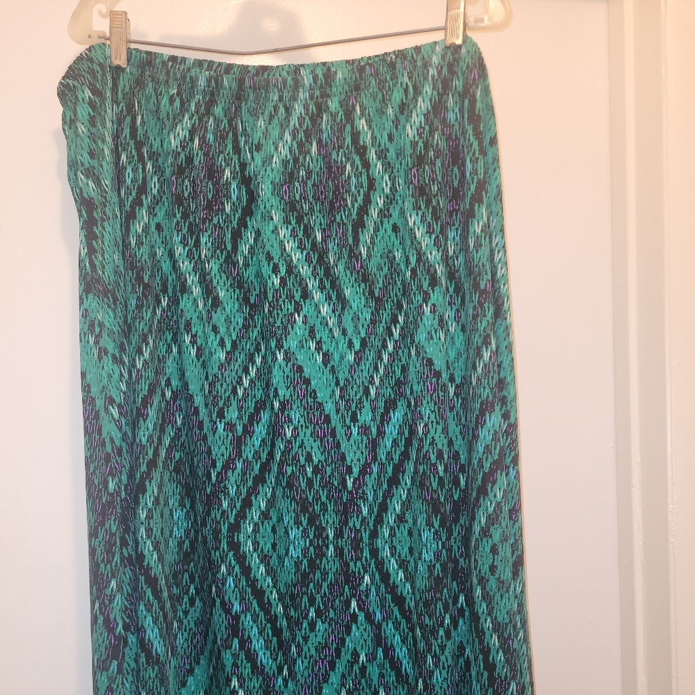 Blair Teal and Black Patterned Skirt